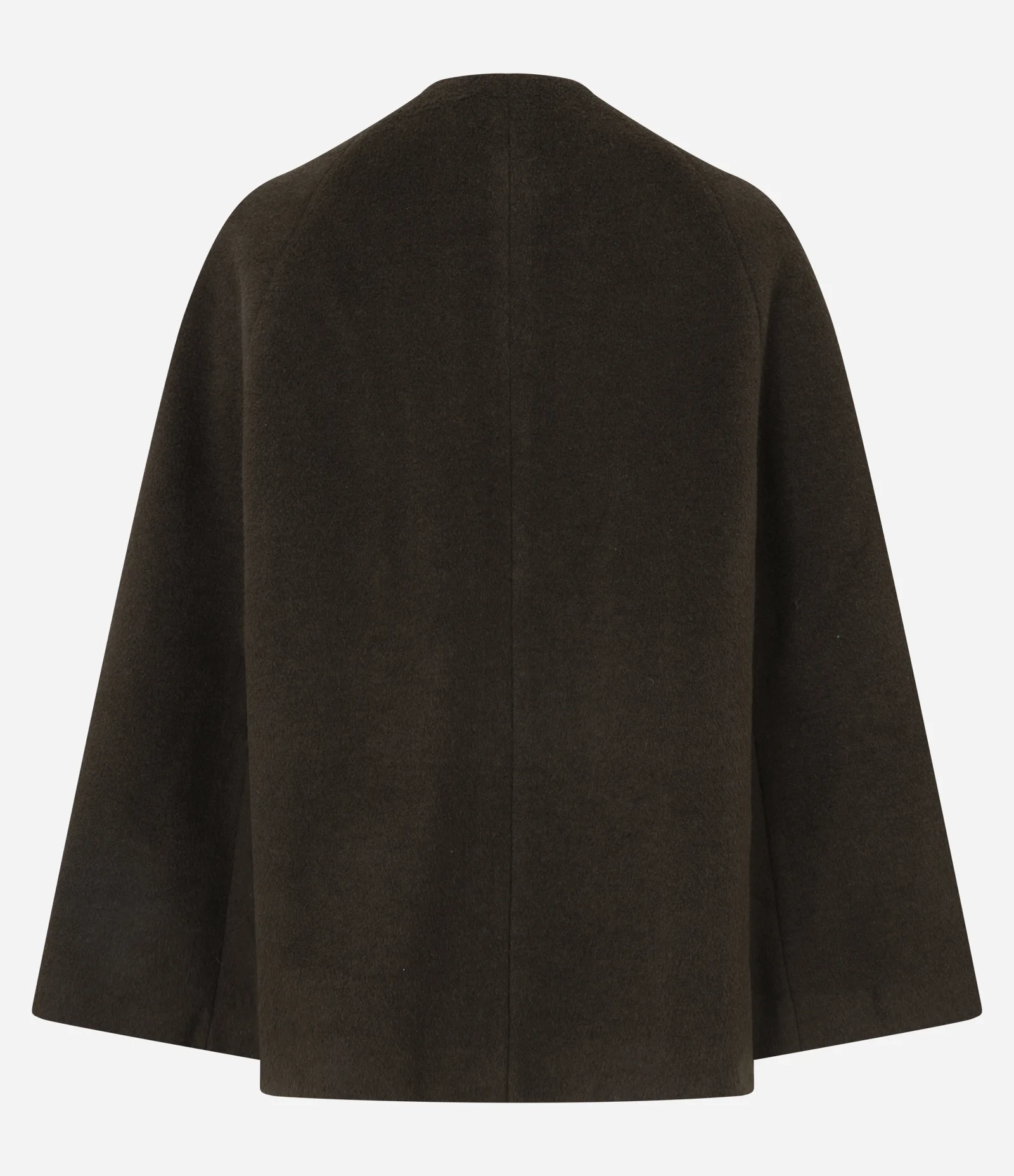 Jaqueta Pesada Tipo Poncho em Polyvelour com Botões Verde 4