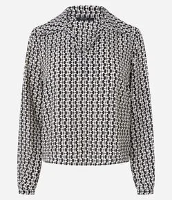 Blusa em Chiffon com Estampa Geométrica