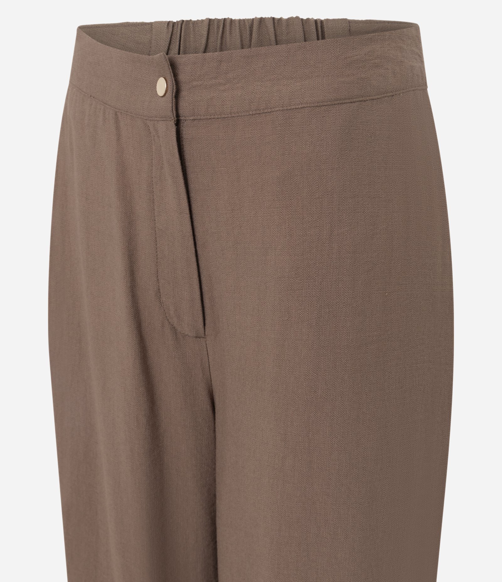 Calça Reta com Cós Elástico Bege 6