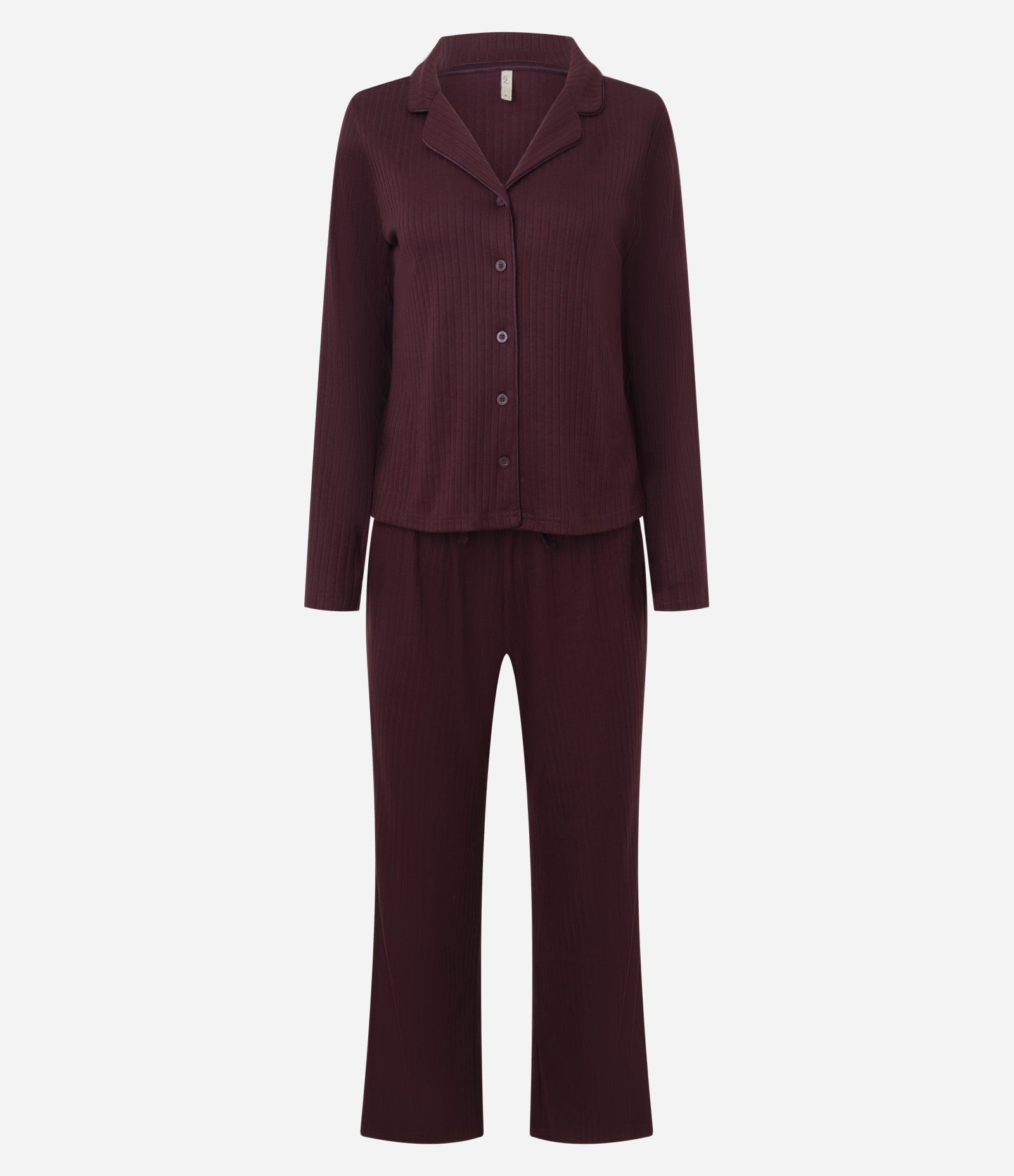 Pijama Longo Ribana Modelo Americano com Cós Acetinado Vermelho 5