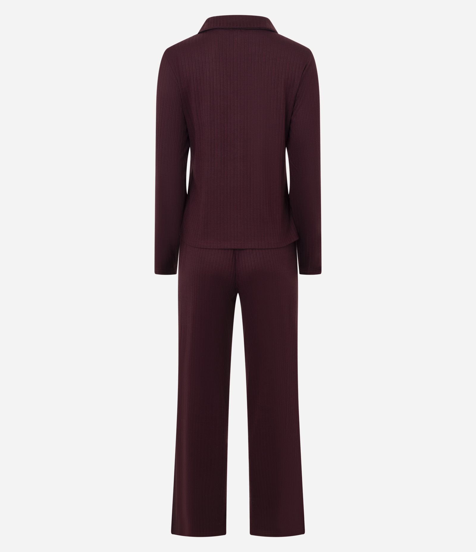 Pijama Longo Ribana Modelo Americano com Cós Acetinado Vermelho 7