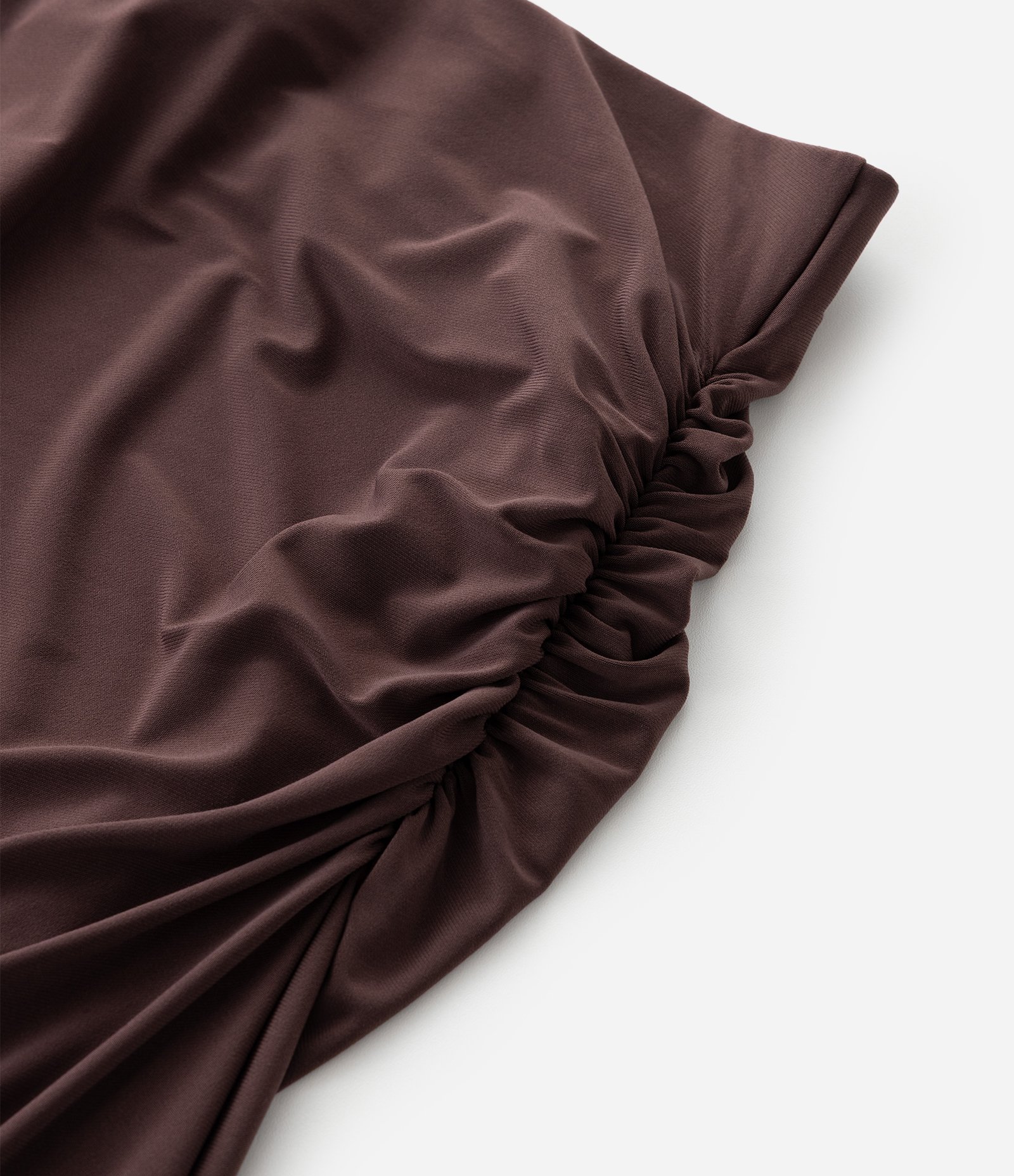 Saia Longa em Poliéster com Franzido no Quadril e Fenda Atrás Curve & Plus Size Marrom 5