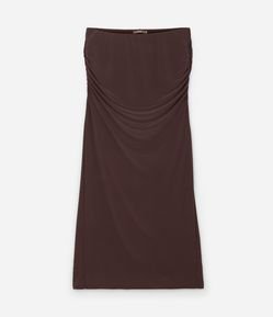 Saia Longa em Poliéster com Franzido no Quadril e Fenda Atrás Curve & Plus Size