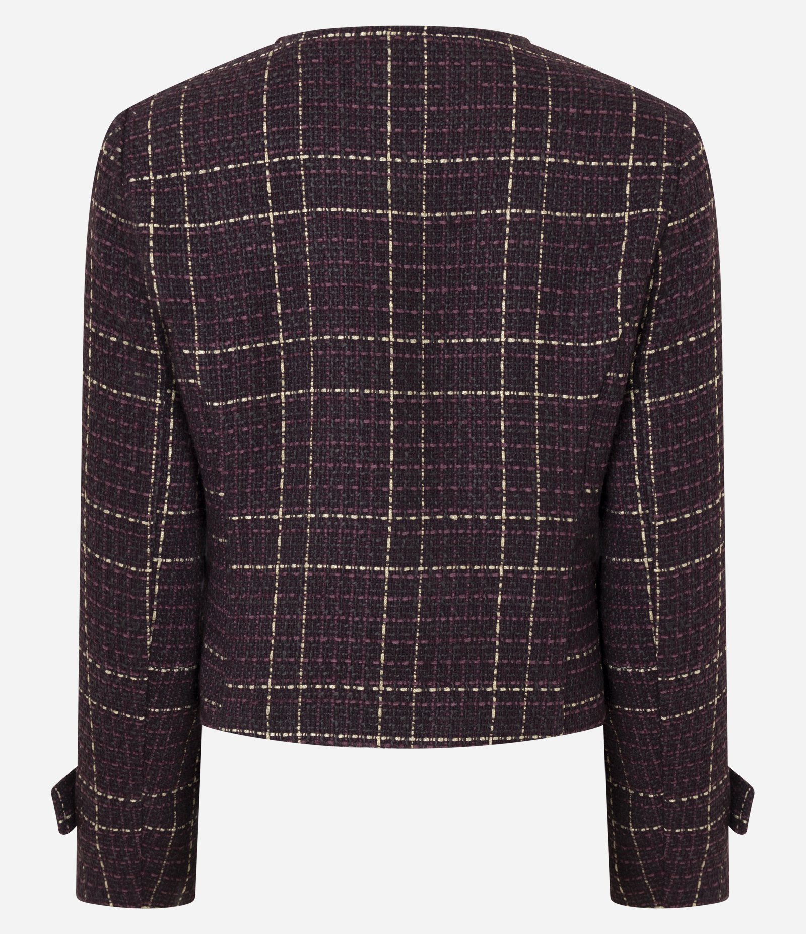 Casaqueto em Tweed com Bolsos Frontais Vinho 2