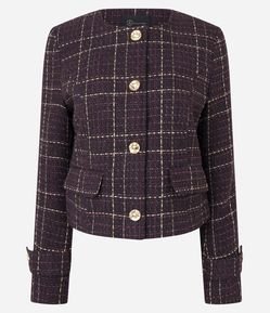 Casaqueto em Tweed com Bolsos Frontais