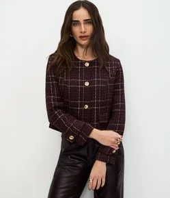Casaqueto em Tweed com Fio Metalizado
