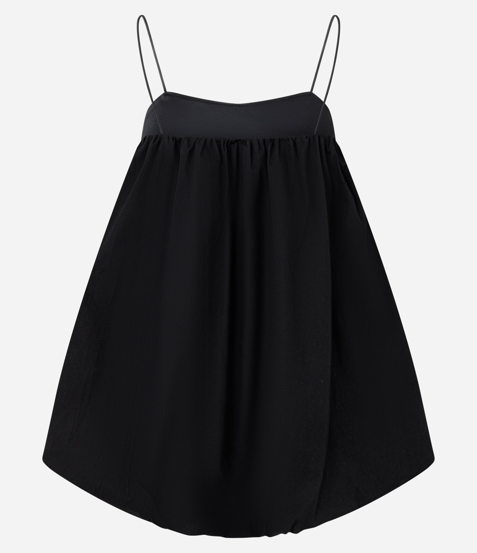 Vestido Curto Balonê com Alças Finas Preto 5