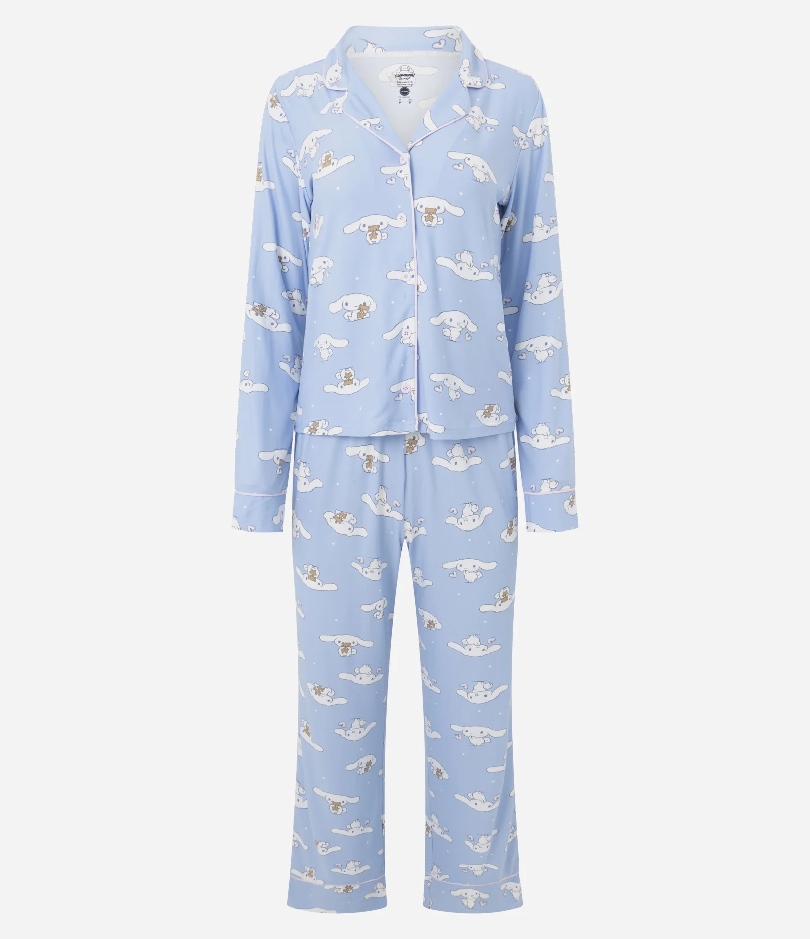 Pijama Longo Americano Cinnamoroll Estampado Azul 1