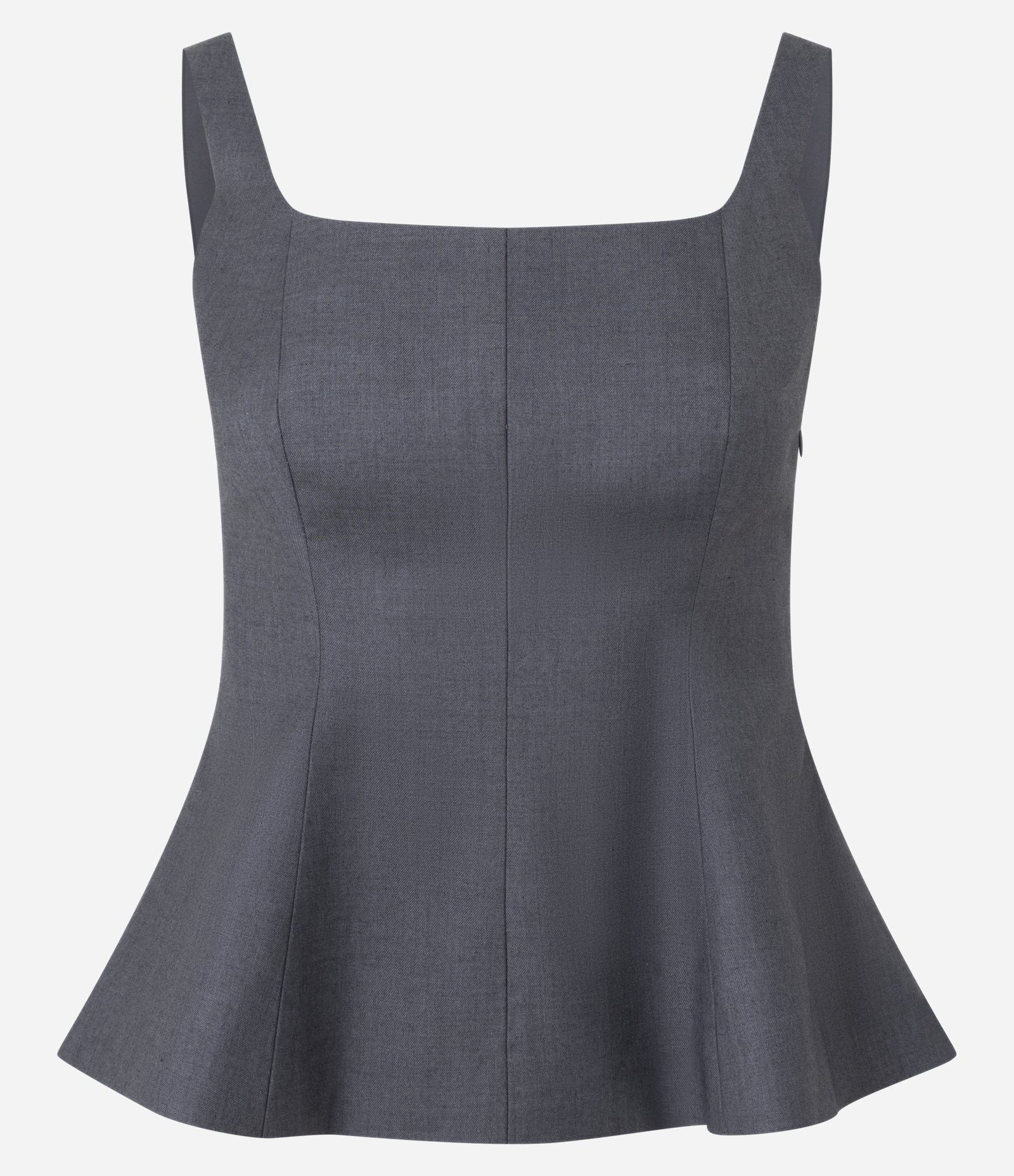 Blusa de Alfaiataria com Barra Peplum Cinza 1