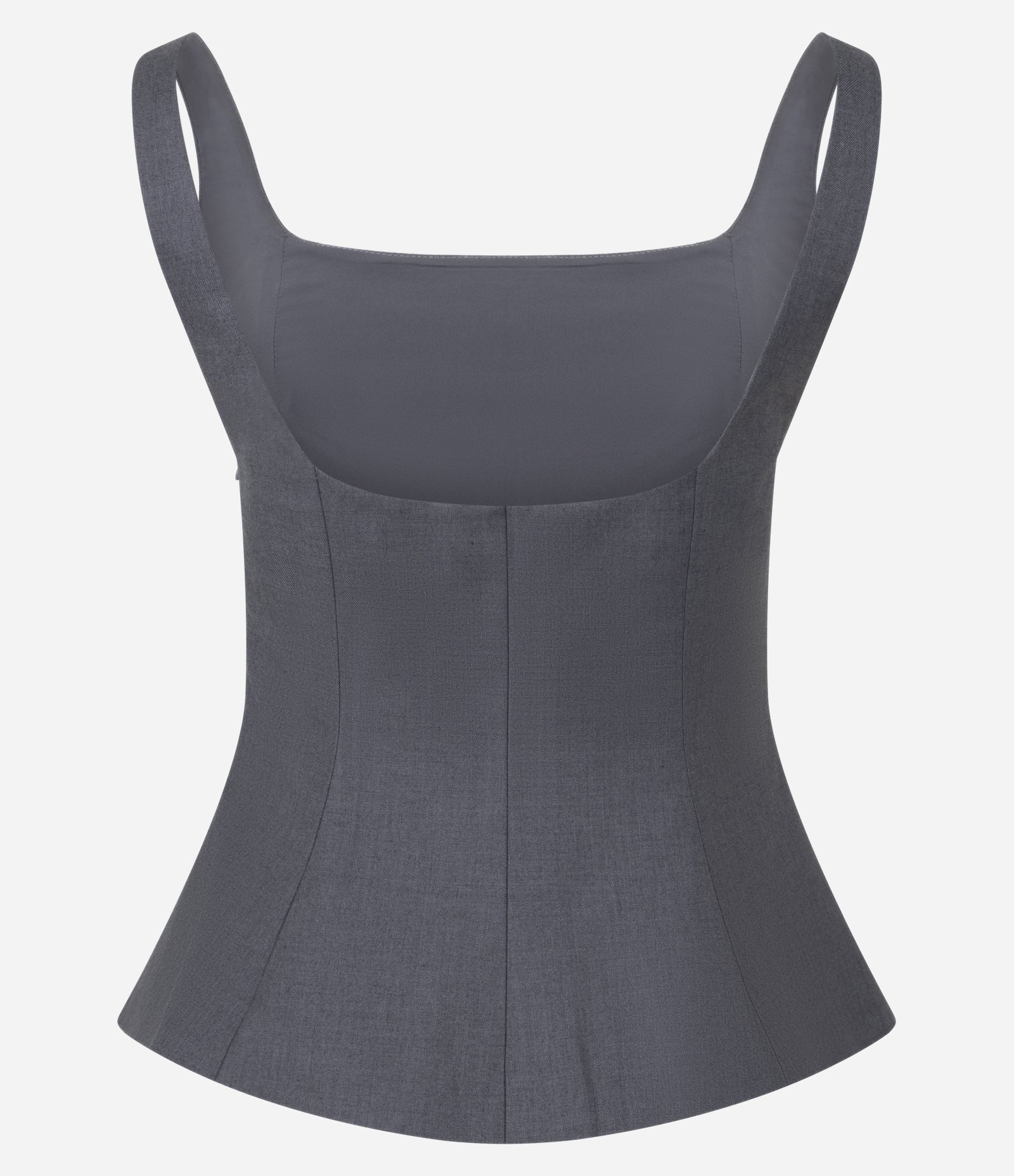 Blusa de Alfaiataria com Barra Peplum Cinza 2