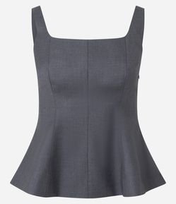 Blusa de Alfaiataria com Barra Peplum
