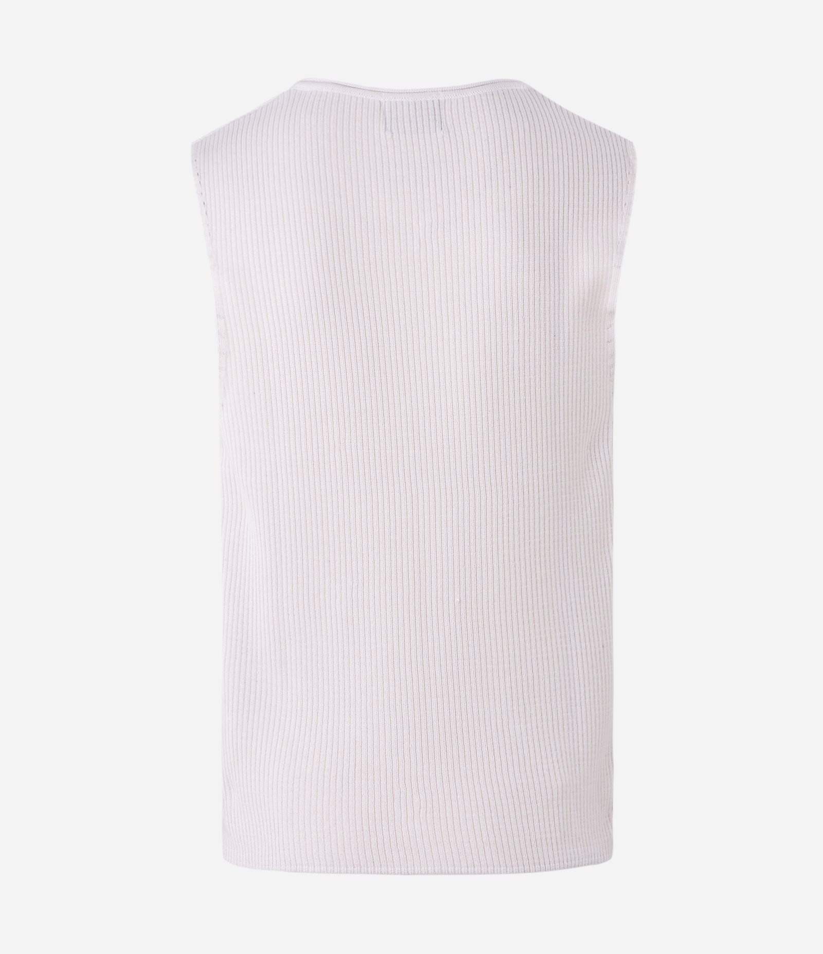 Regata em Tricô Texturizado com Puídos Branco 5