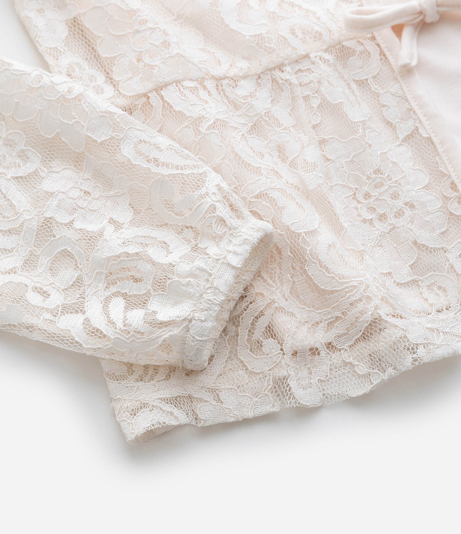 Camiseta Infantil em Renda com Lacinhos Frontais – Tam 5 a 14 Anos Off White 4