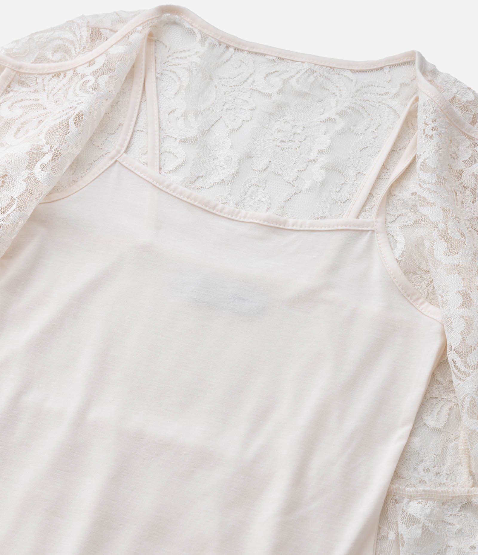 Camiseta Infantil em Renda com Lacinhos Frontais – Tam 5 a 14 Anos Off White 5