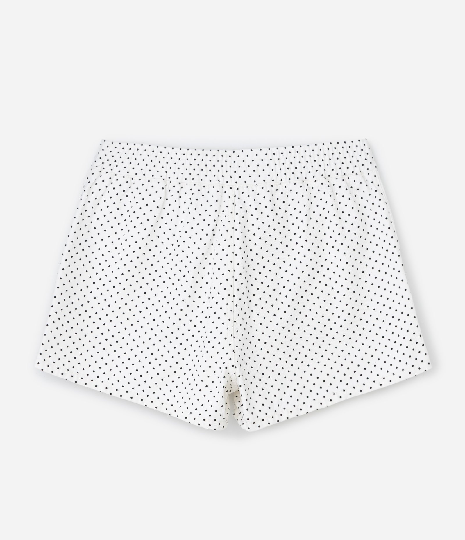Short em Sarja com Estampa Poá e Amarração Frontal Branco 6