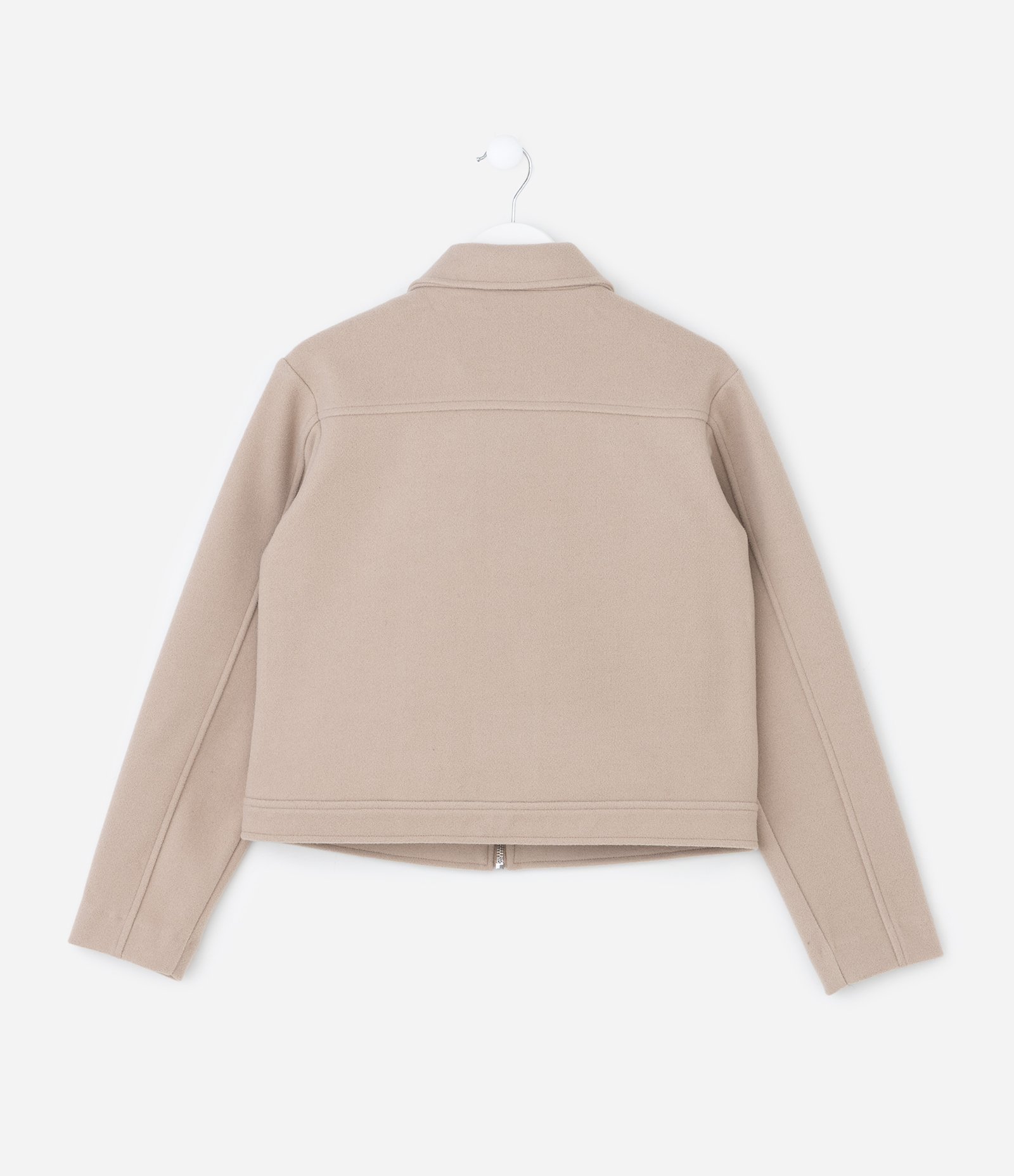 Casaco Infantil de Alfaiataria com Bolsos Frontais – Tam 5 a 14 Anos Bege Claro 2