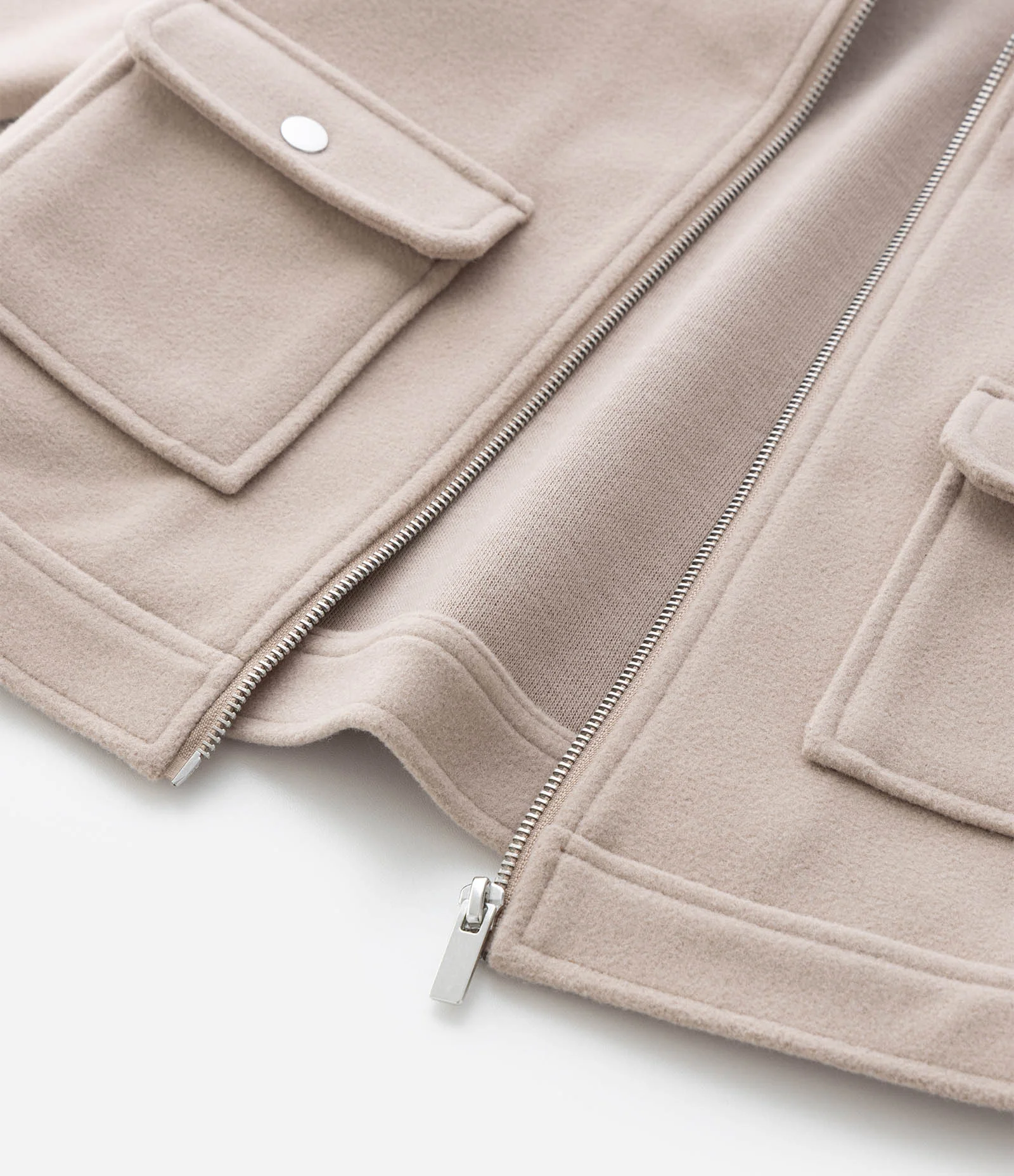 Casaco Infantil de Alfaiataria com Bolsos Frontais – Tam 5 a 14 Anos Bege Claro 4