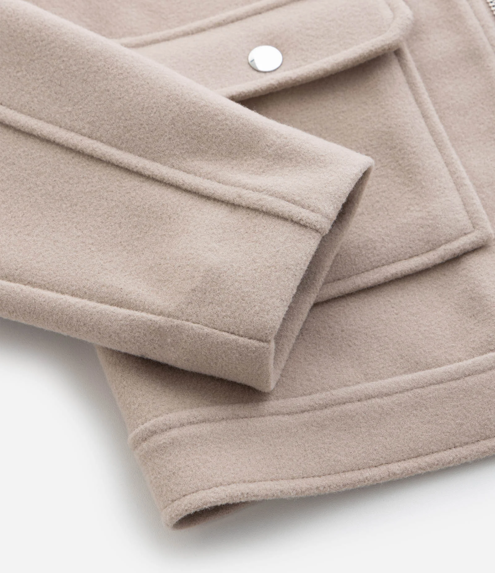 Casaco Infantil de Alfaiataria com Bolsos Frontais – Tam 5 a 14 Anos Bege Claro 5