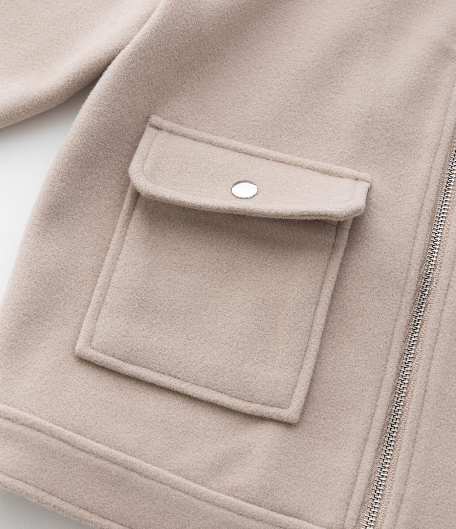 Casaco Infantil de Alfaiataria com Bolsos Frontais – Tam 5 a 14 Anos Bege Claro 6