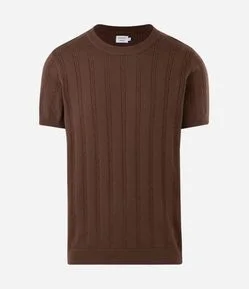 Camiseta em Algodão com Textura Trançada