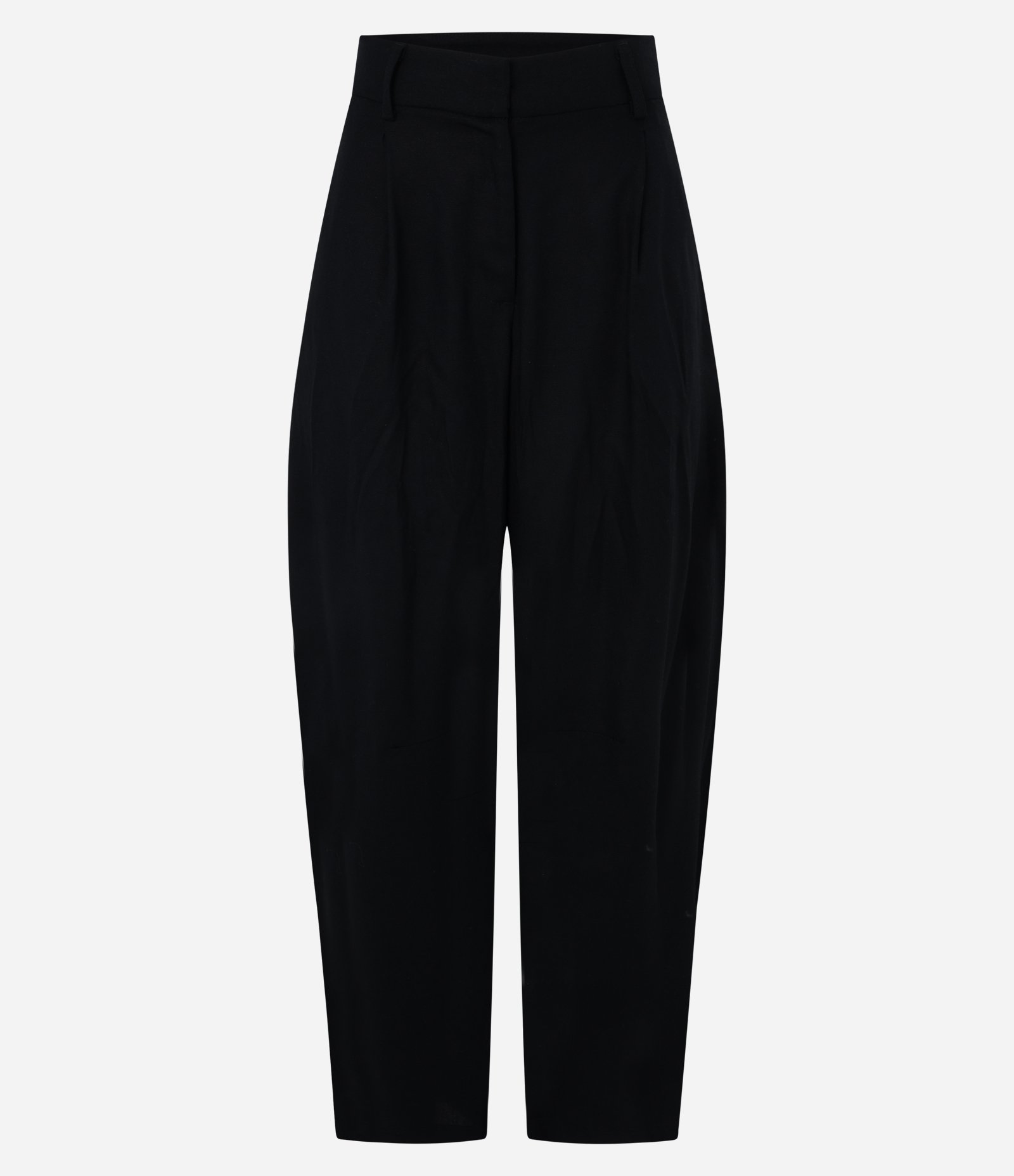 Calça Barrel em Viscose com Cintura Alta Preto 4