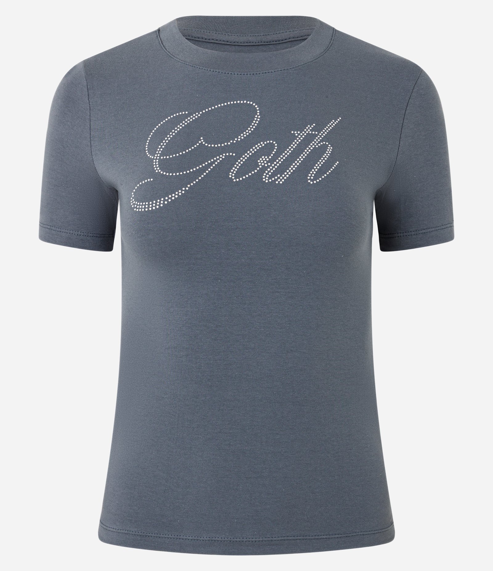 Camiseta em Algodão com Aplicações Goth Cinza 5