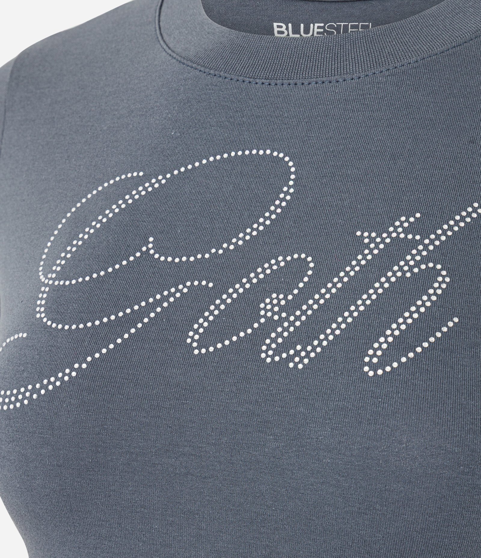 Camiseta em Algodão com Aplicações Goth Cinza 6