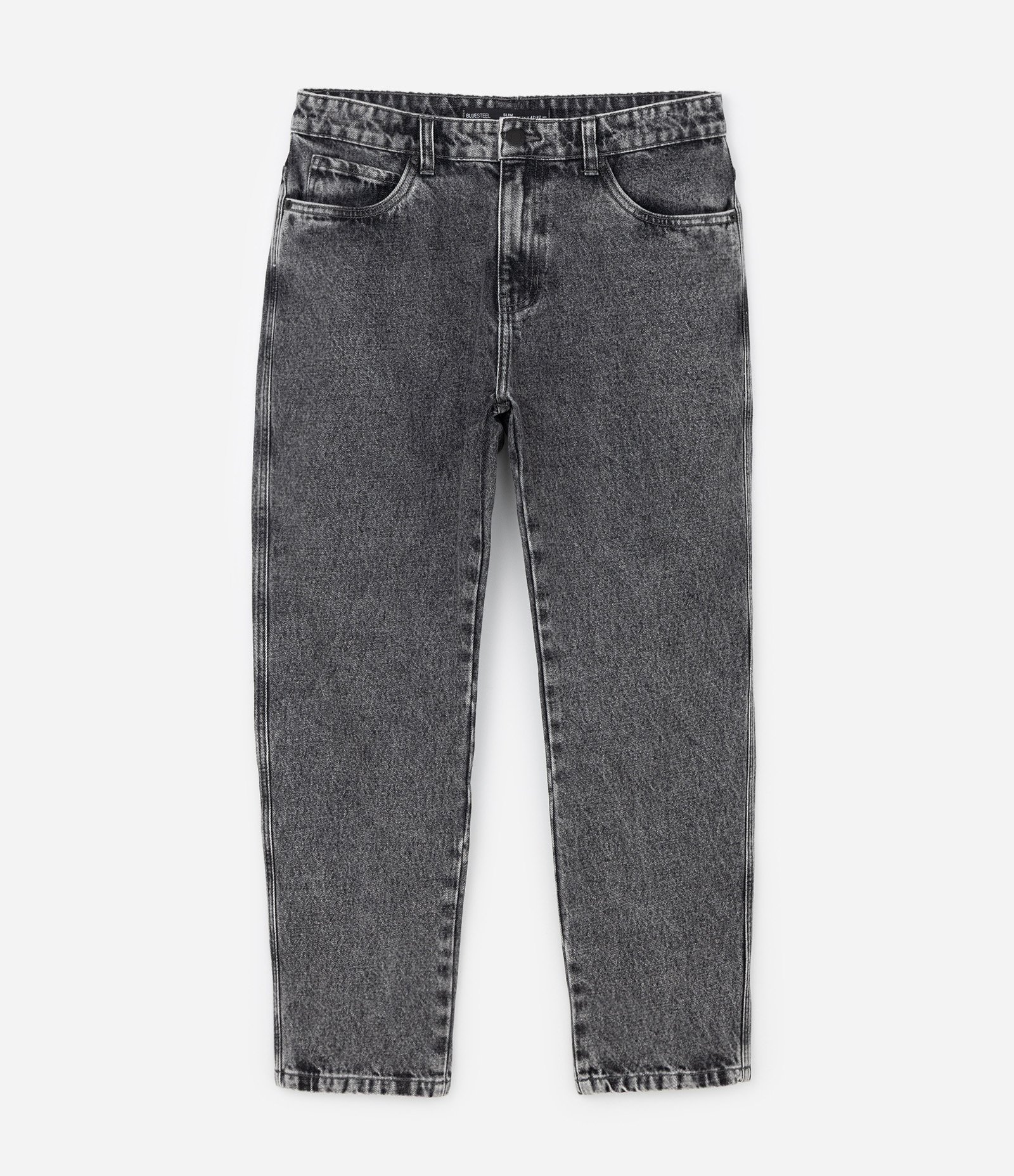 Calça Slim Cropped em Jeans Cinza 1