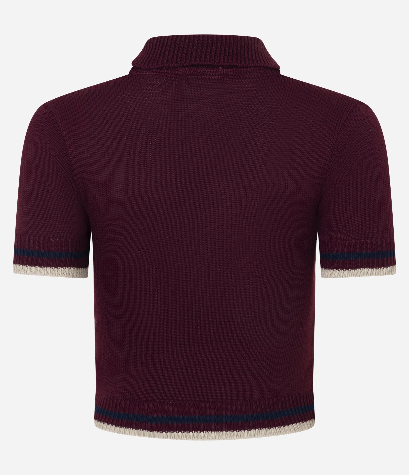 Blusa em Tricô com Gola Polo e Lettering Bordado Vermelho 3