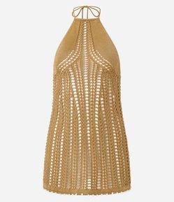 Saída de Praia Vestido Body com Pérolas na Barra