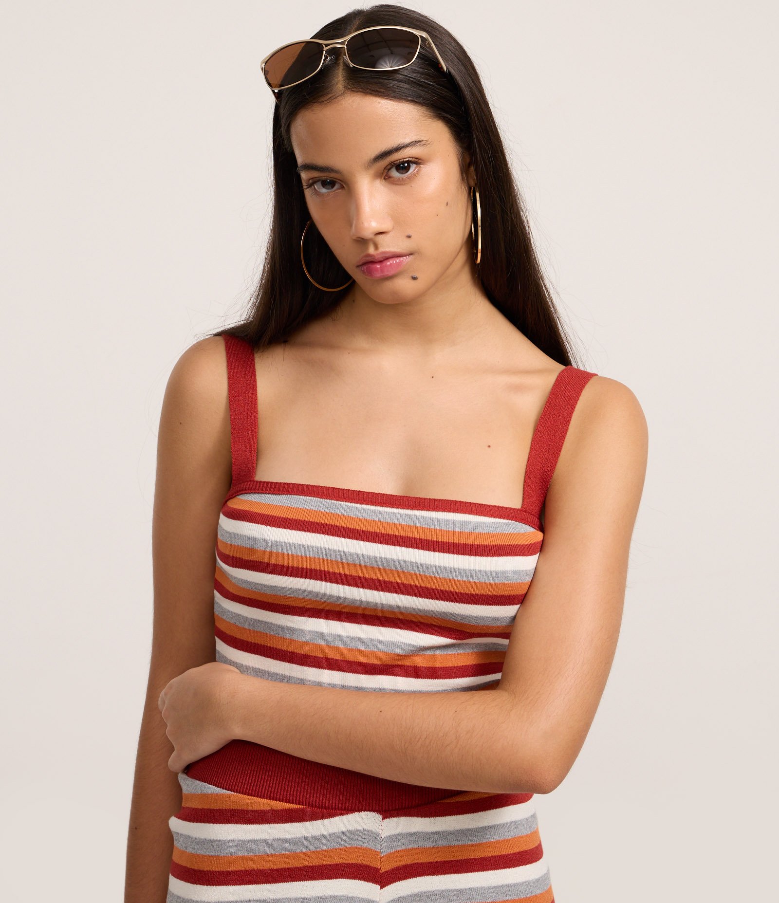 Blusa em Tricô com Estampa de Listras Multicores 1