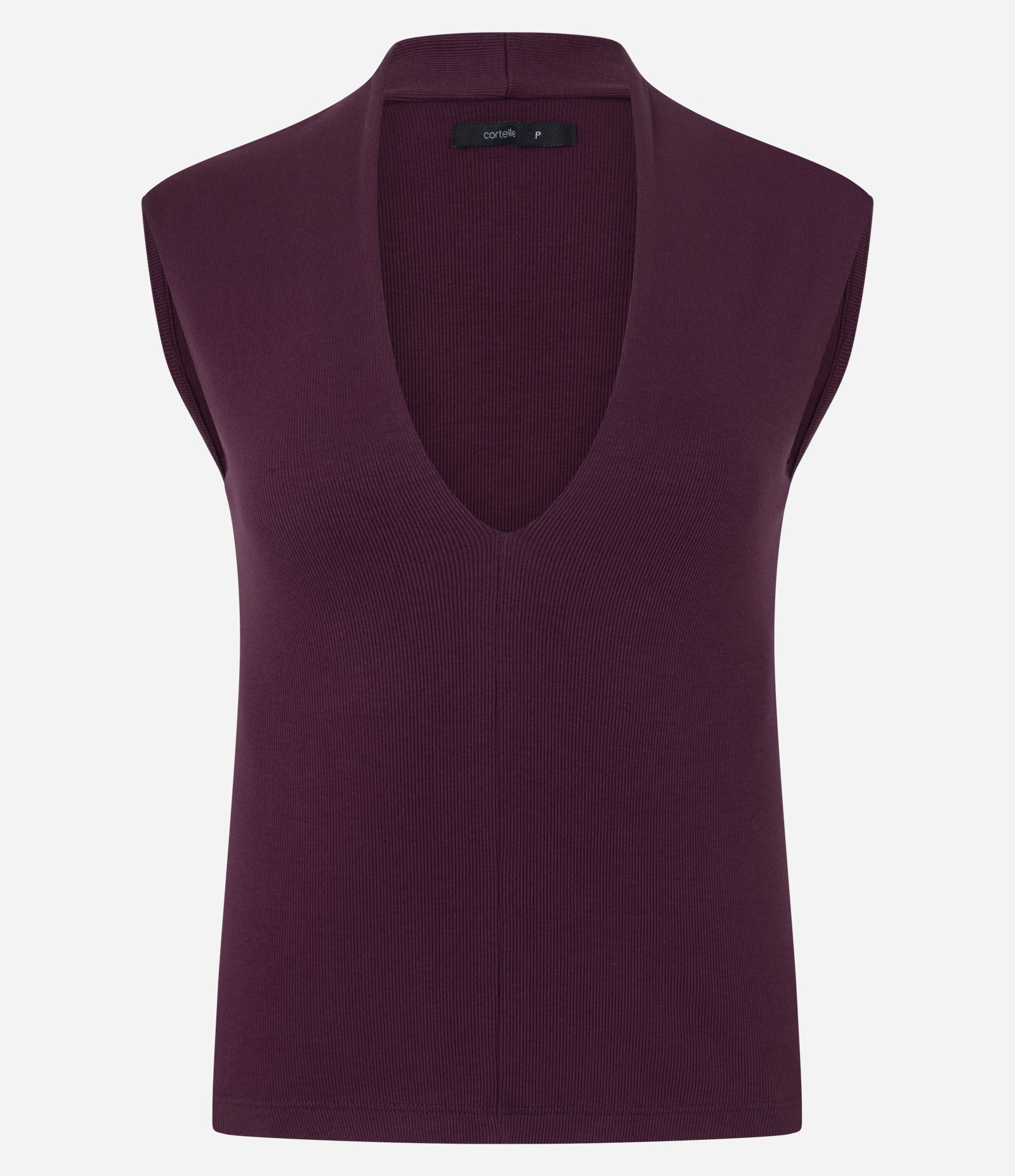 Blusa Regata em Ribana com Alça Larga e Decote V Vermelho 5