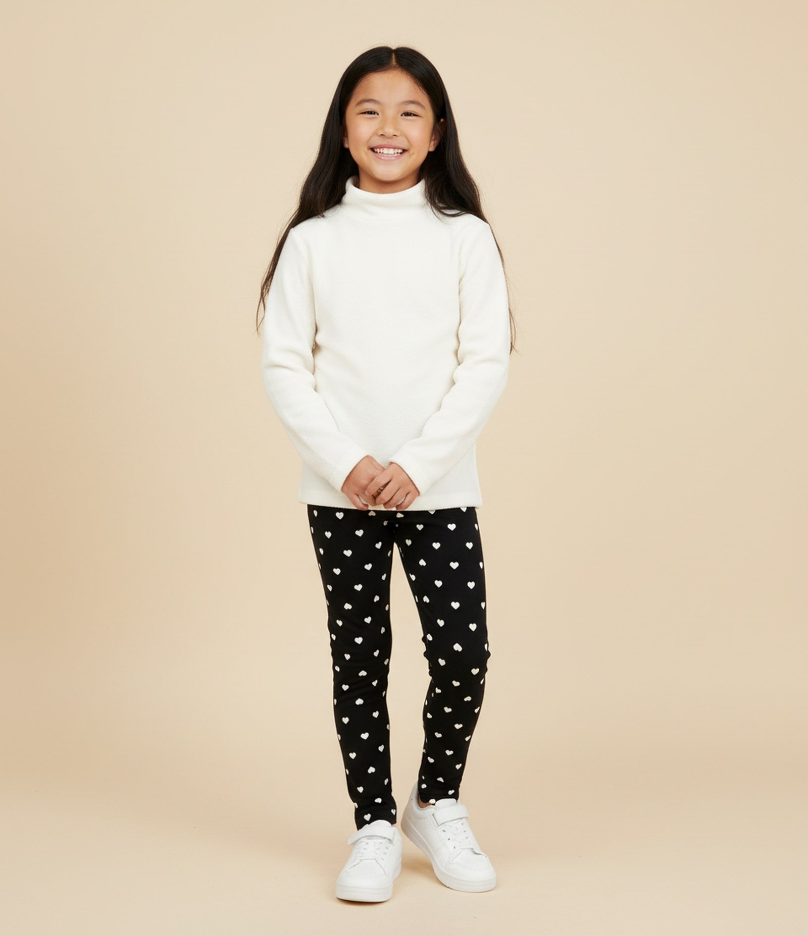 Casaco Infantil em Moletom com Gola Alta – Tam 5 a 14 Anos Off White 1