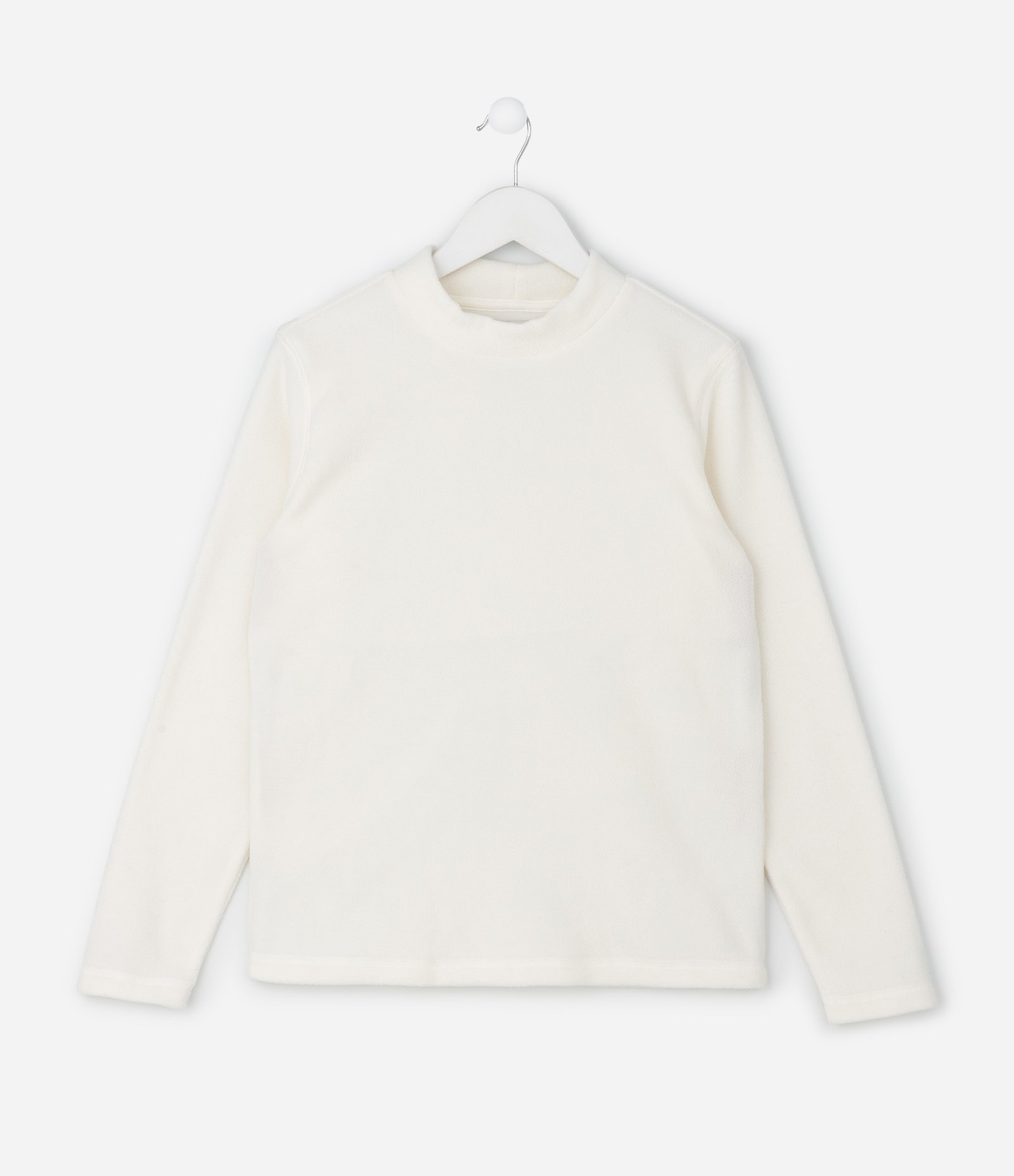 Casaco Infantil em Moletom com Gola Alta – Tam 5 a 14 Anos Off White 1