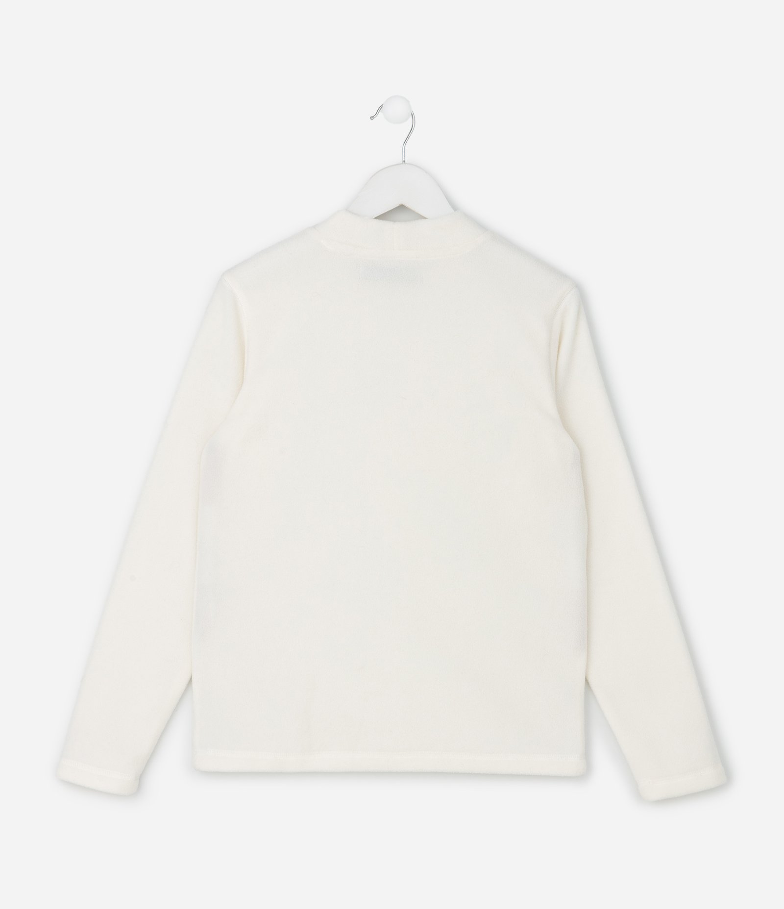 Casaco Infantil em Moletom com Gola Alta – Tam 5 a 14 Anos Off White 2