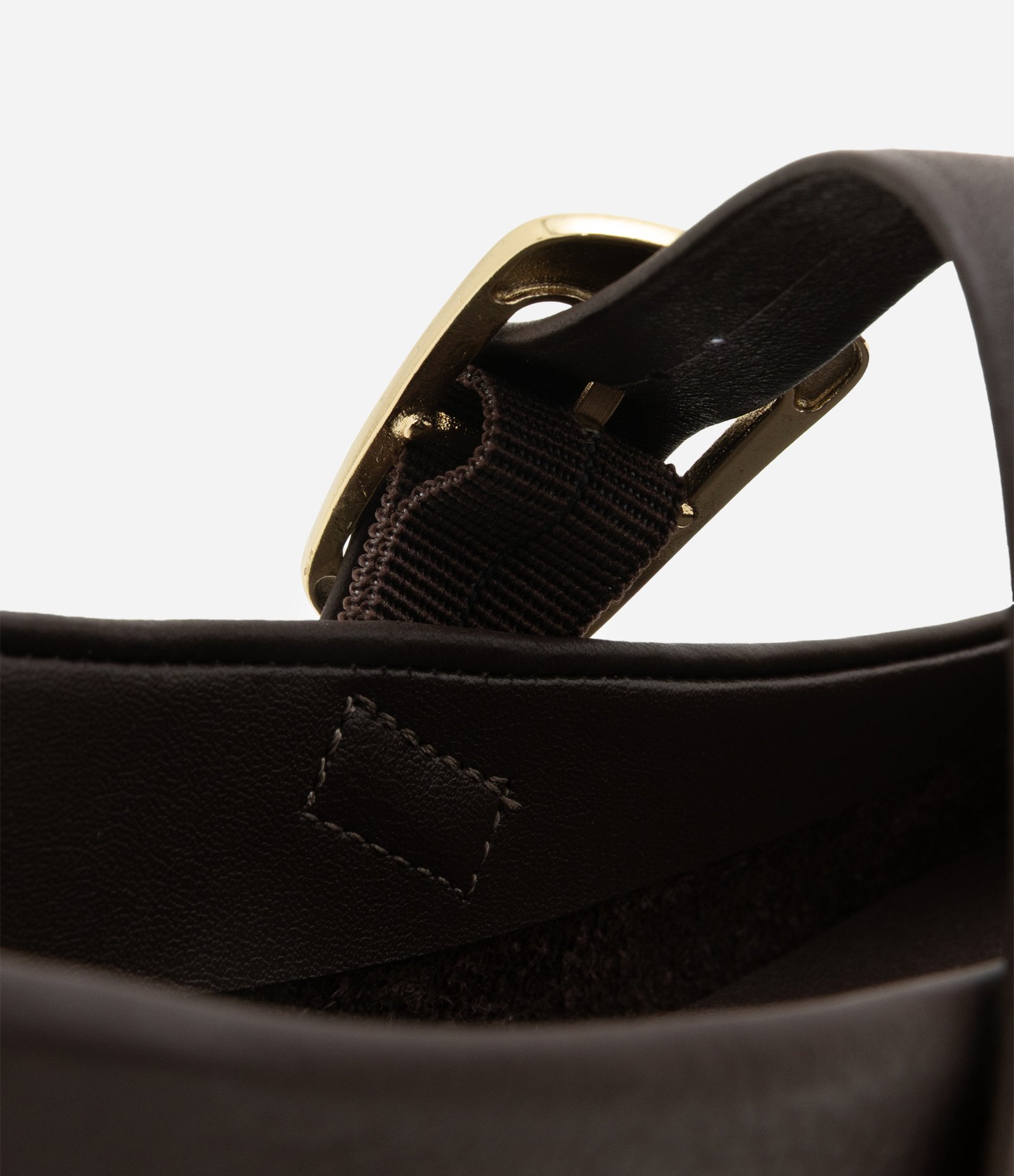 Sapatilha Couro com Fivela Quadrada Marrom Escuro 3