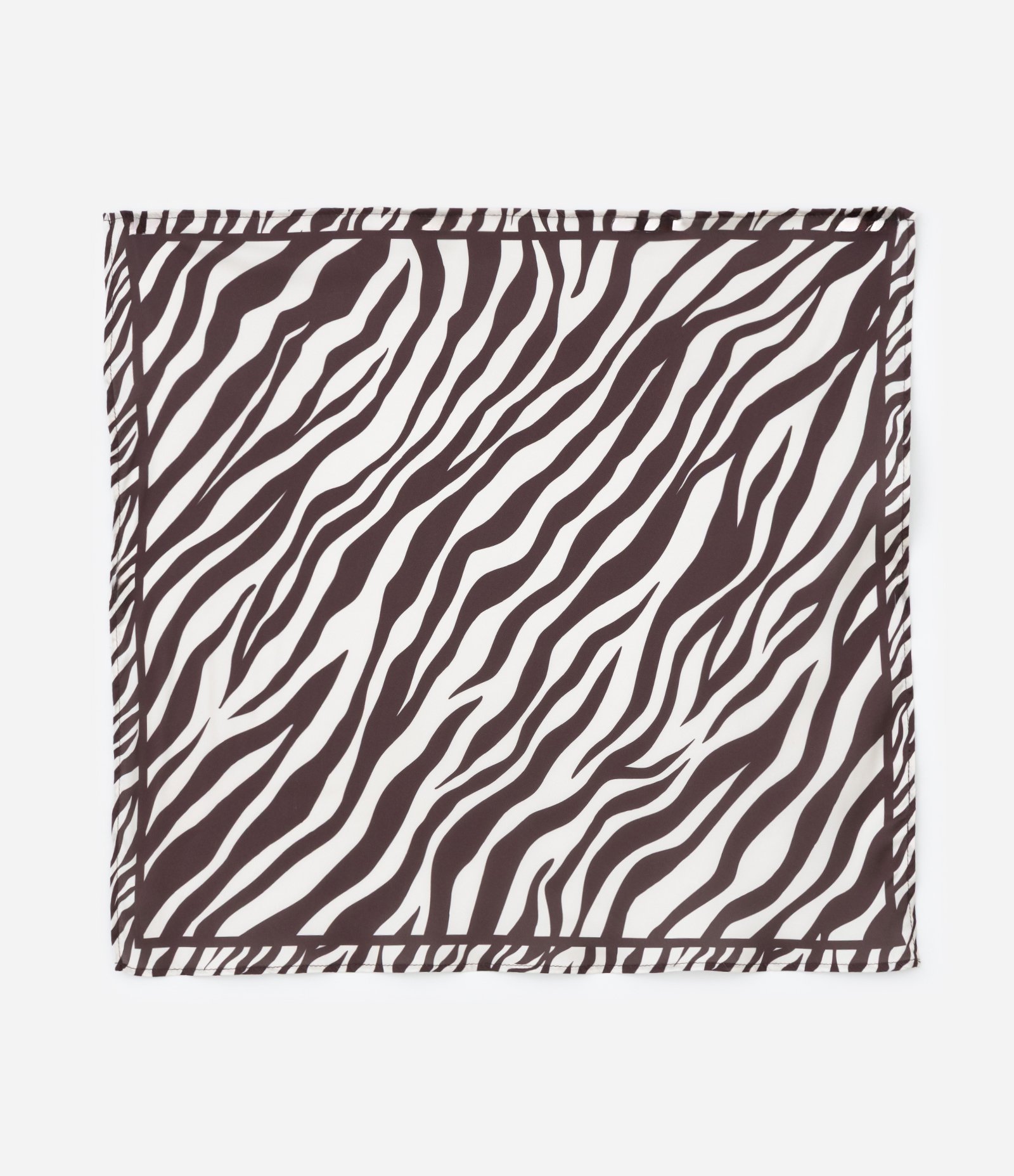 Lenço de Cetim com Estampa de Zebra Marrom 1