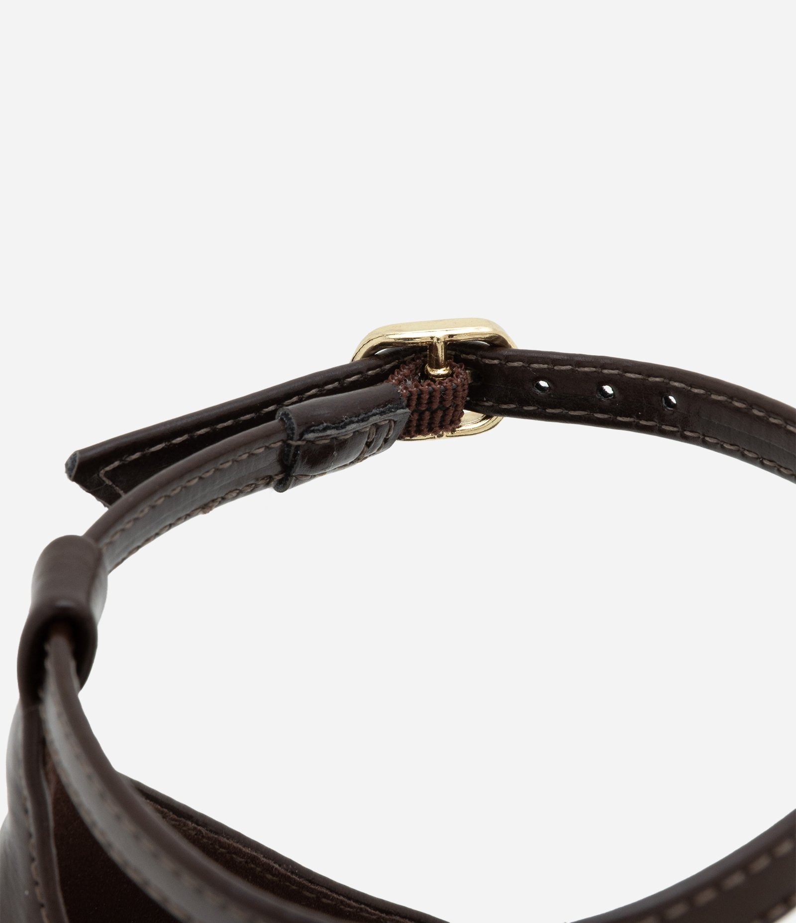 Sandália de Salto Bloco com Dedeira em PU Marrom Escuro 3