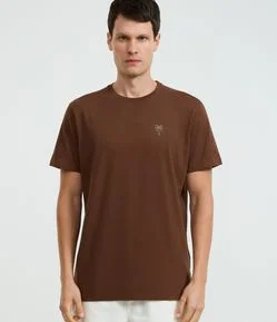 Camiseta Comfort em Algodão com Estampa de Coqueiro