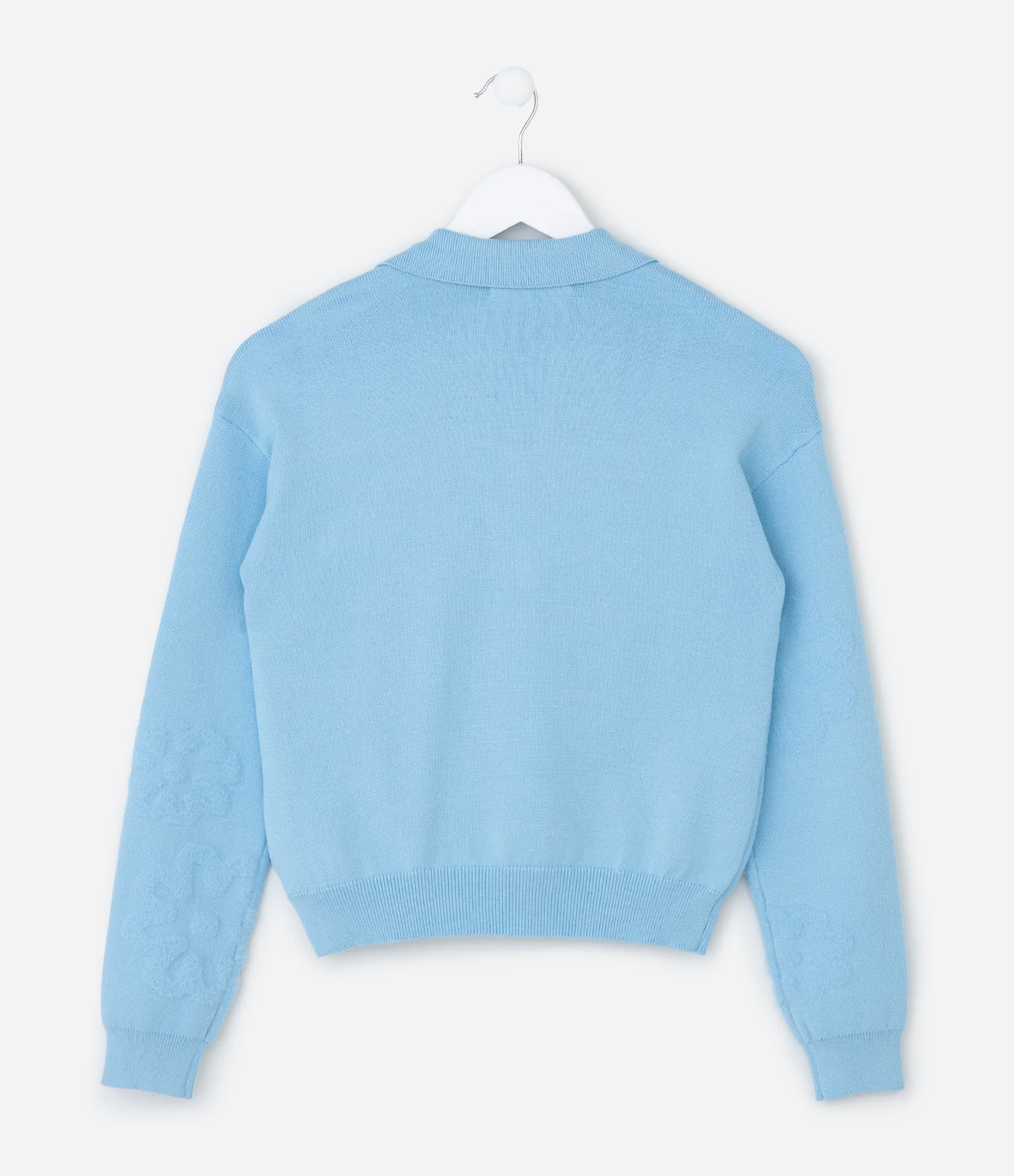 Casaco Infantil em Tricô com Ícones Texturizados – Tam 5 a 14 Anos Azul Claro 3