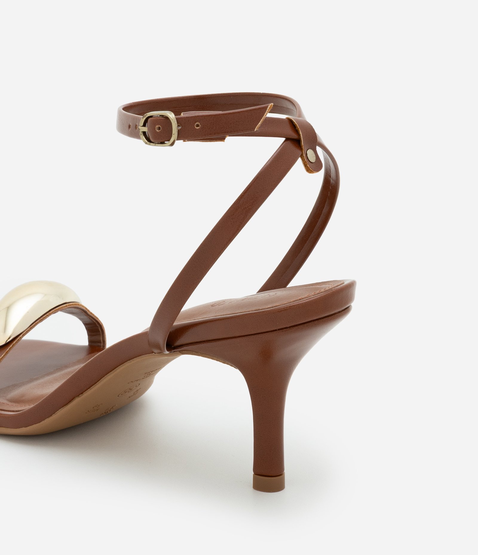Sandália de Bico Redondo com Detalhes em Bold Marrom 5