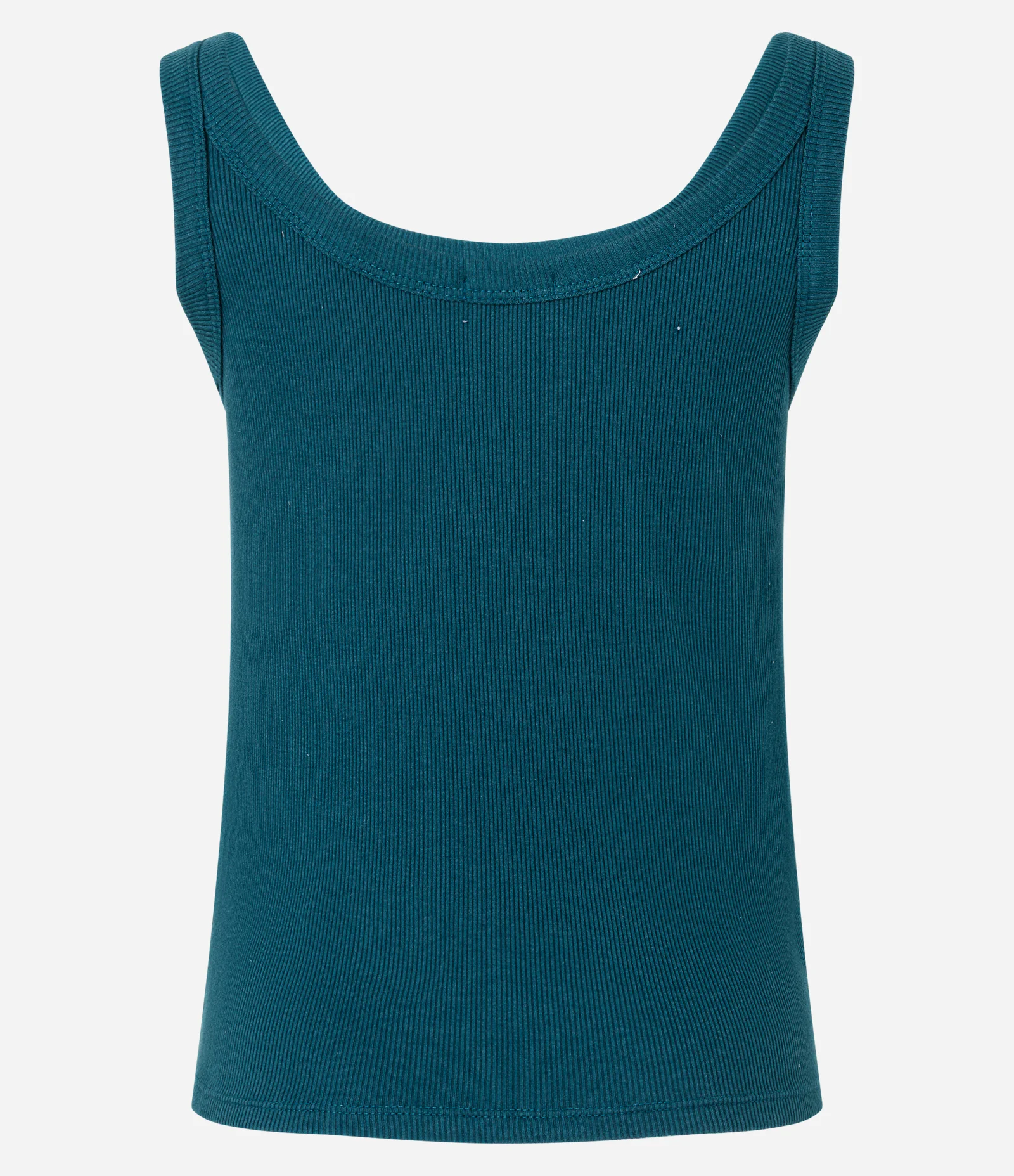 Blusa Regata em Ribana com Decote U Verde Escuro 3