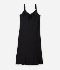 Vestido Midi em Cetim com Alça Fina Curve & Plus Size