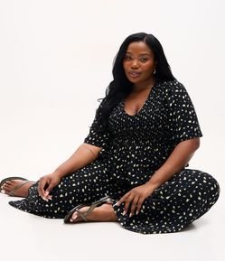 Calça Pantalona em Viscose com Estampa Limões Curve & Plus Size