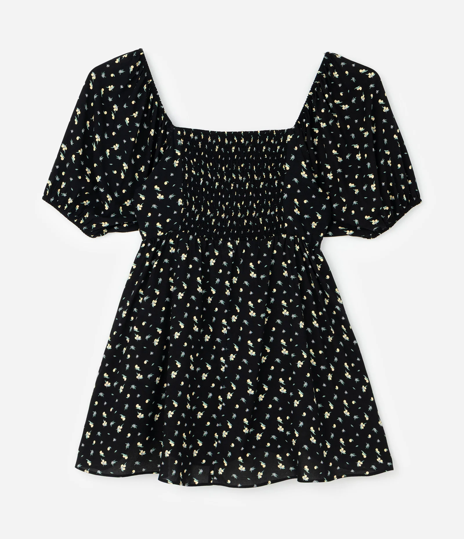 Vestido Curto em Viscose com Estampa de Limões Curve & Plus Size Preto 2