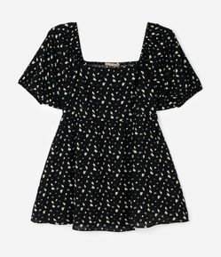 Vestido Curto em Viscose com Estampa de Limões Curve & Plus Size