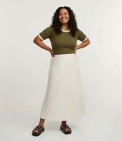 Saia Longa em Viscose com Listras e Amarração Curve & Plus
