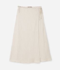 Saia Longa em Viscose com Listras e Amarração Curve & Plus