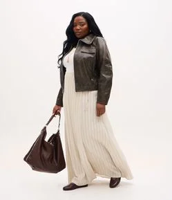 Saia Longa em Viscose com Listras e Amarração Curve & Plus