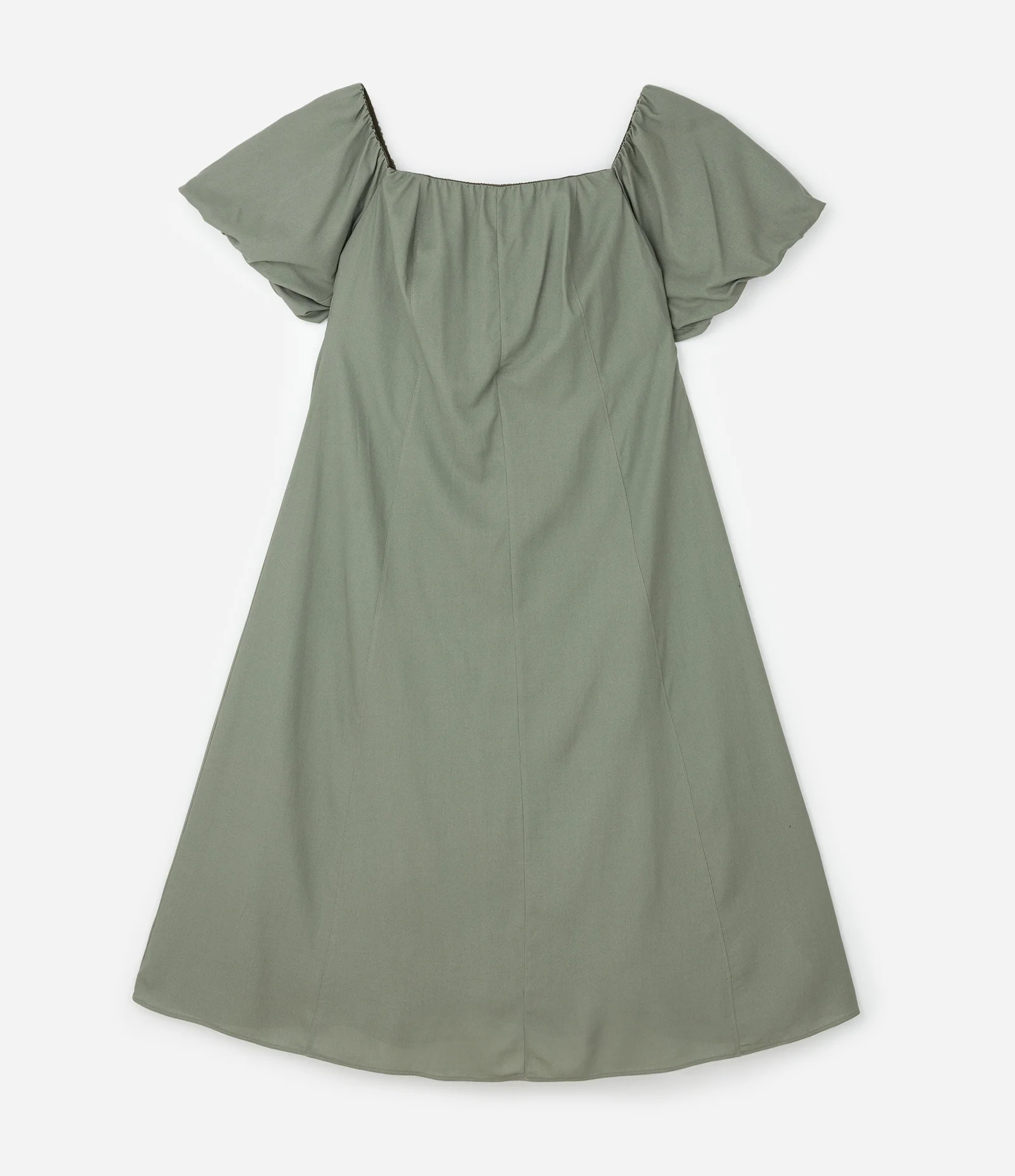 Vestido Midi em Viscolinho Ombro a ombro Curve & Plus Size Verde 1